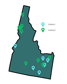 Map of Idaho with regional locations