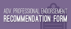 Advanced Professional Endorsement Recommendation Form link